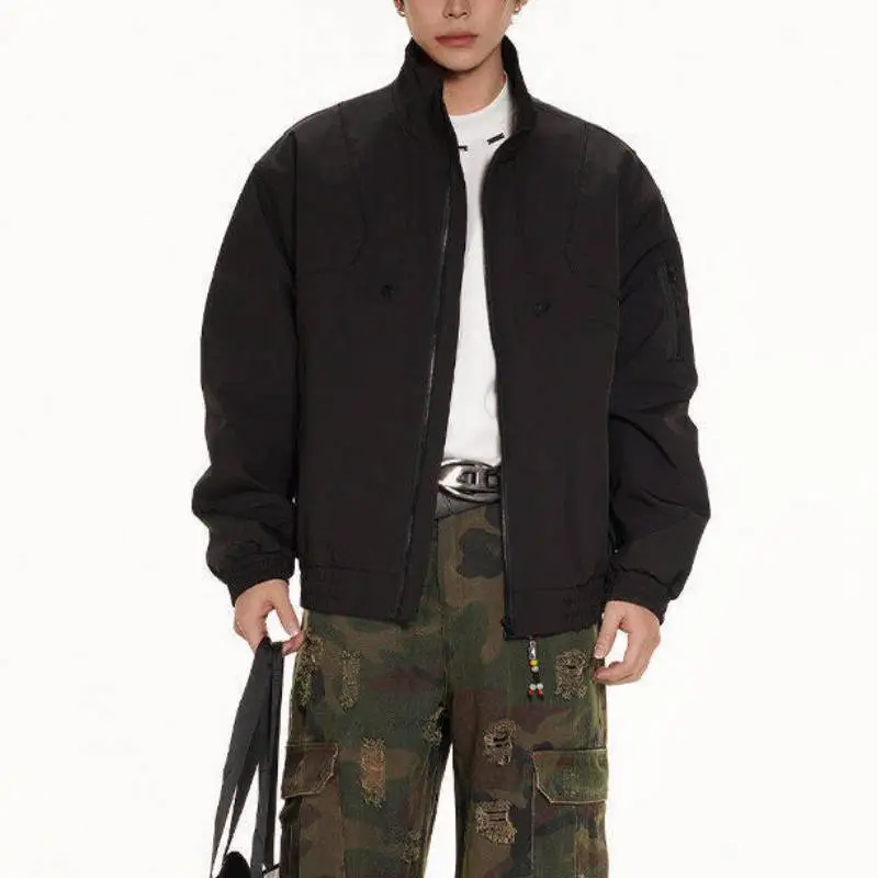 Casual Fashionable Cotton Blended Fabric Jacket-1