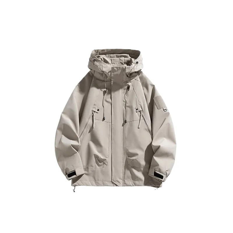 Loose Fashionable Blended Synthetic Fabrics Outdoor Jacket-3