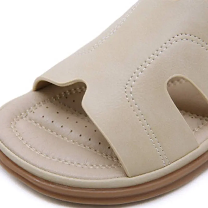 Retro Plain Flip Flops-3