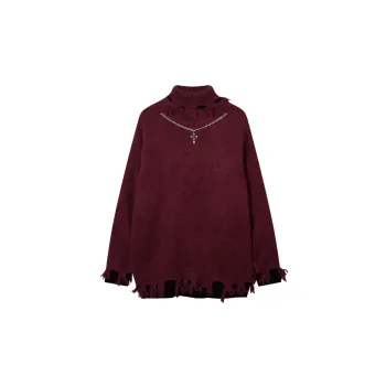 Tide Brand Hiphop Knitwear Fake Two piece Sweater