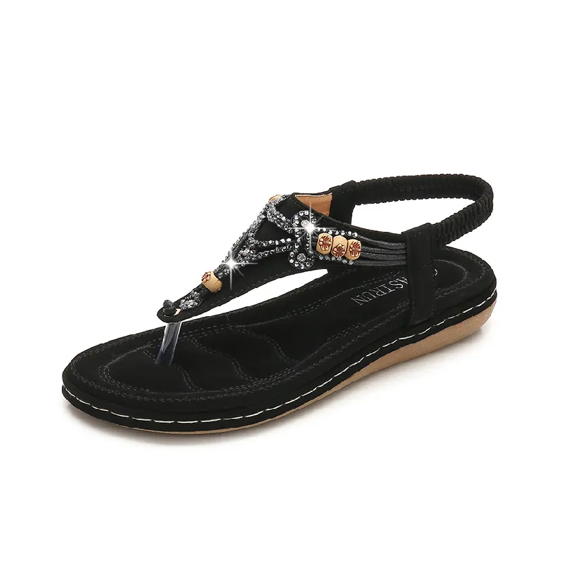 Simple Rhinestone Beach Sandals-0