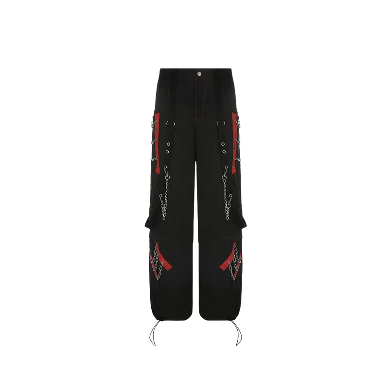 Street Simple Blended Synthetic Fabrics Cargo Pants-0