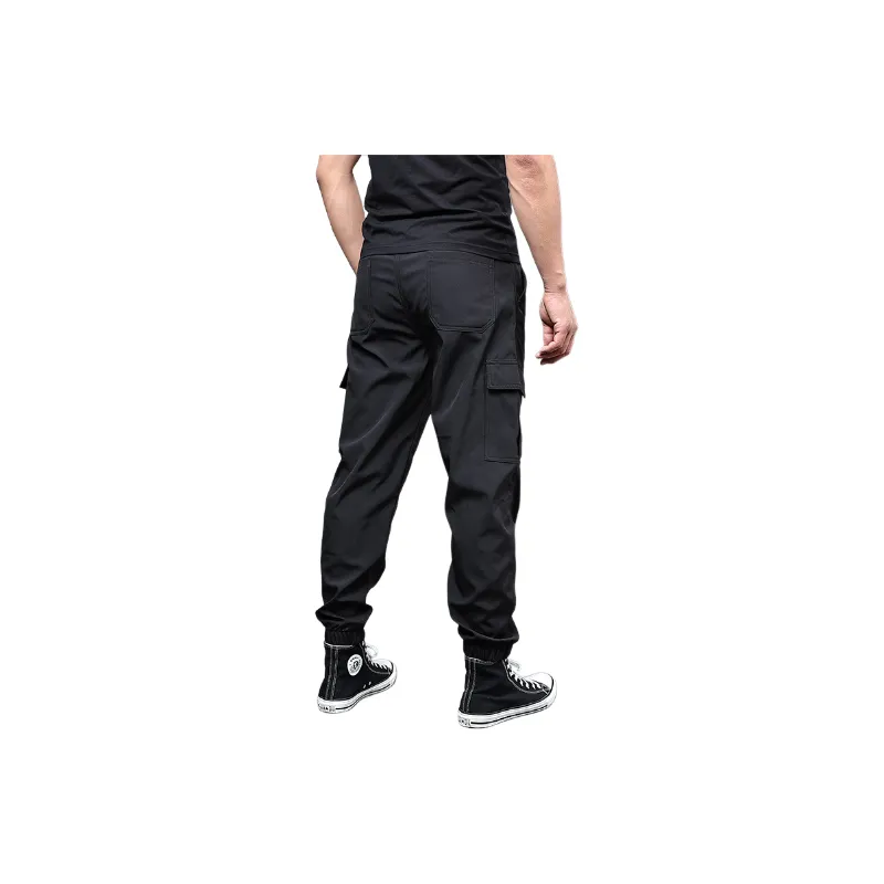 Simple Loose Polyester Casual Pants-3