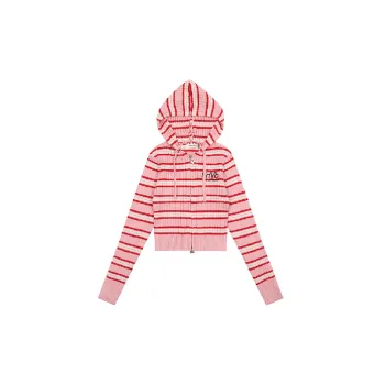 Vintage Striped Embroidered Knitwear