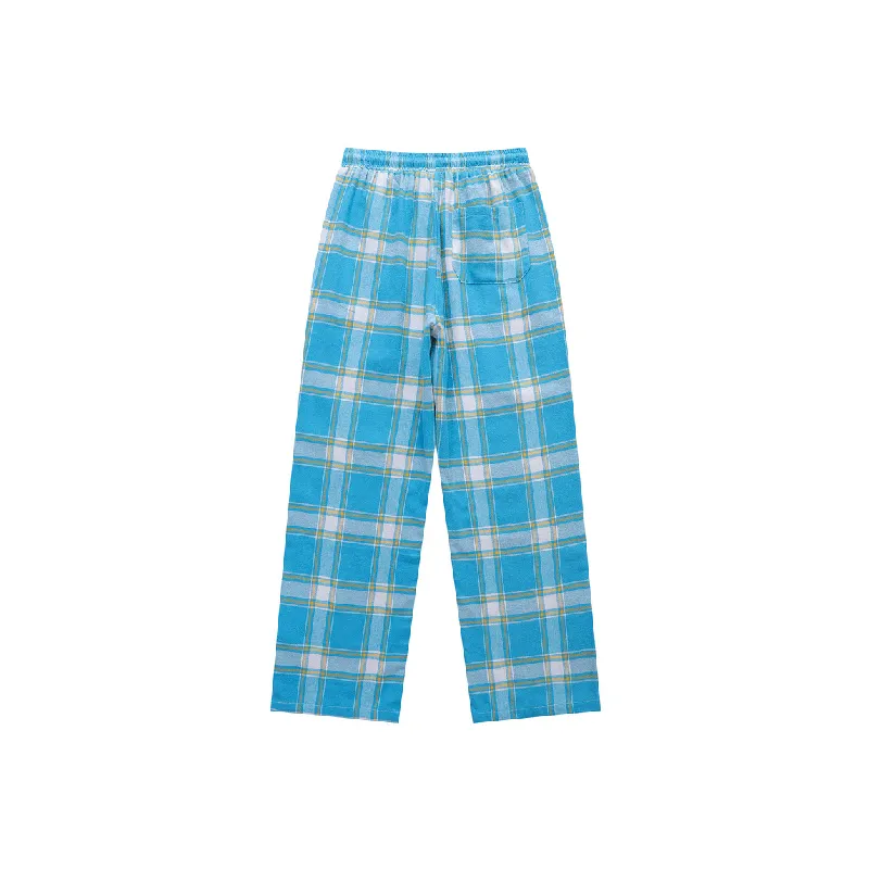 Fashionable Plaid Cotton Casual Pants-1