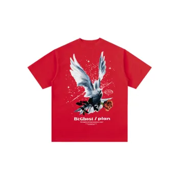 Pigeon Print Short sleeved T shirt