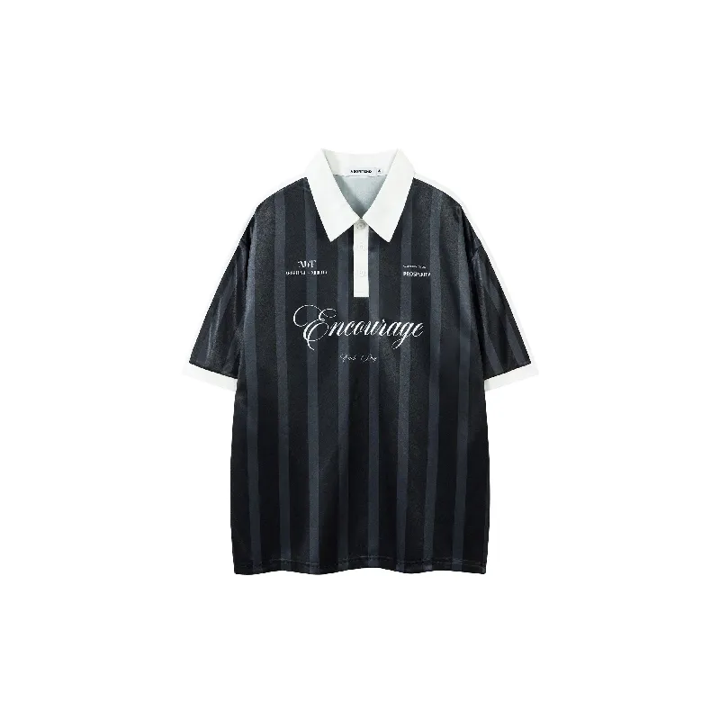Fashionable Striped Blended Synthetic Fabrics Polo