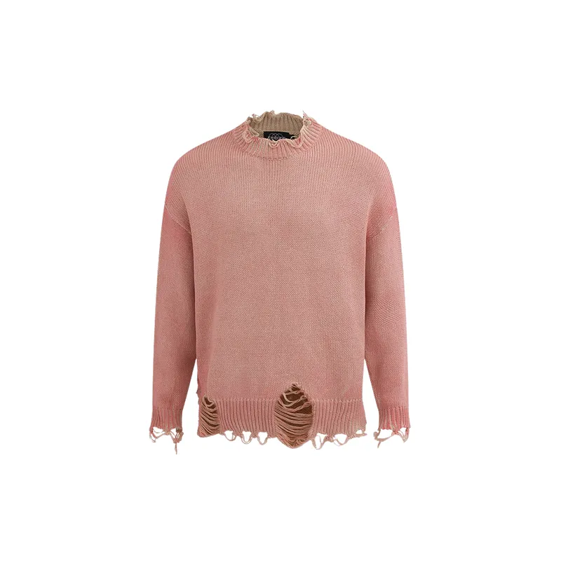 Loose Fashionable Cotton Blended Fabric Sweater-0