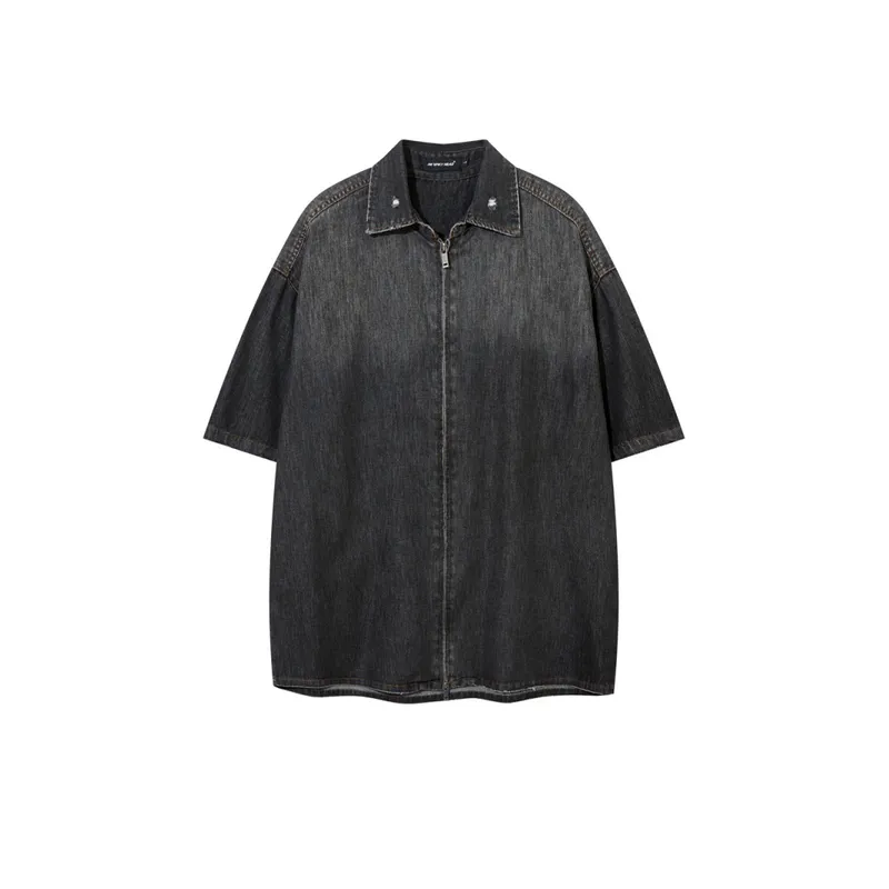Hip Hop Gradient Denim Shirt-0
