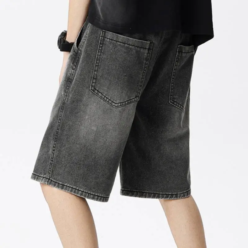 Loose Simple Baggy Denim Shorts Unisex-2