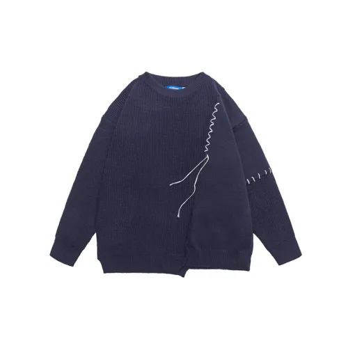 Retro Spliced Design High Street Knitted Crewneck Sweater