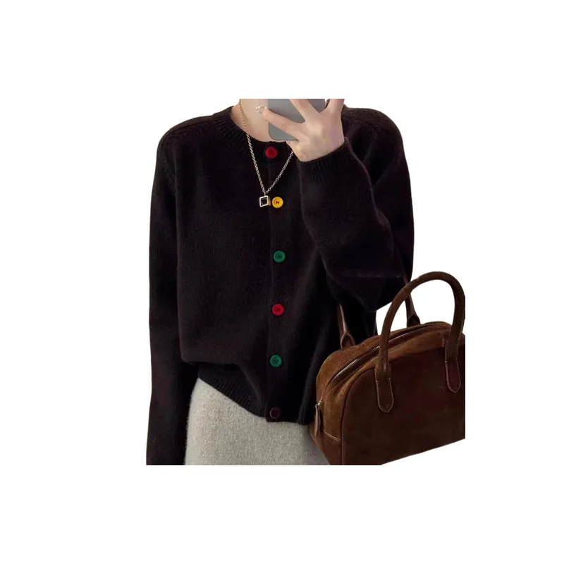 Plain Loose Sweater Women-2
