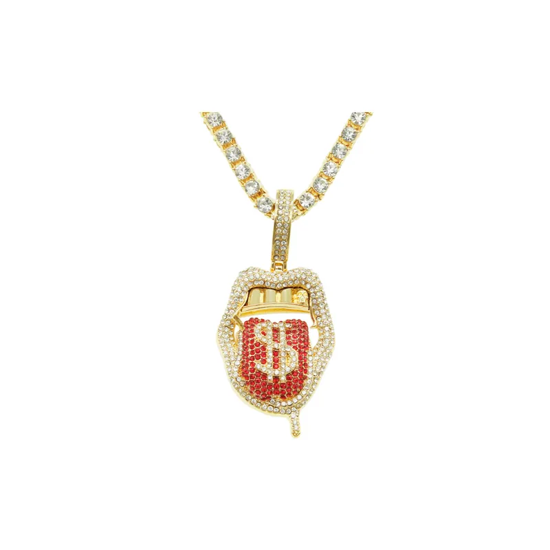 Full Diamond Three Dimensional Pendant Necklace-6