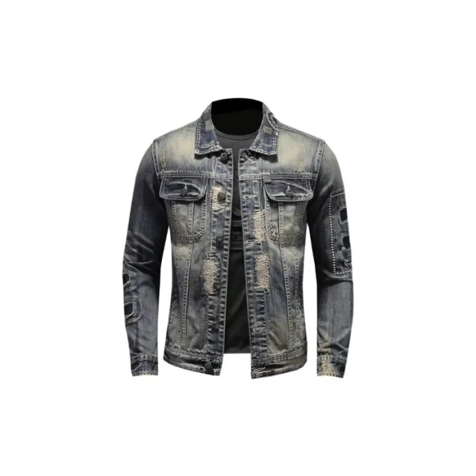 ★E.B.M★ Belted denim outer EMO5DOT020 Omoone Women's Oversized Mid Long Denim Jacket Jean Biker