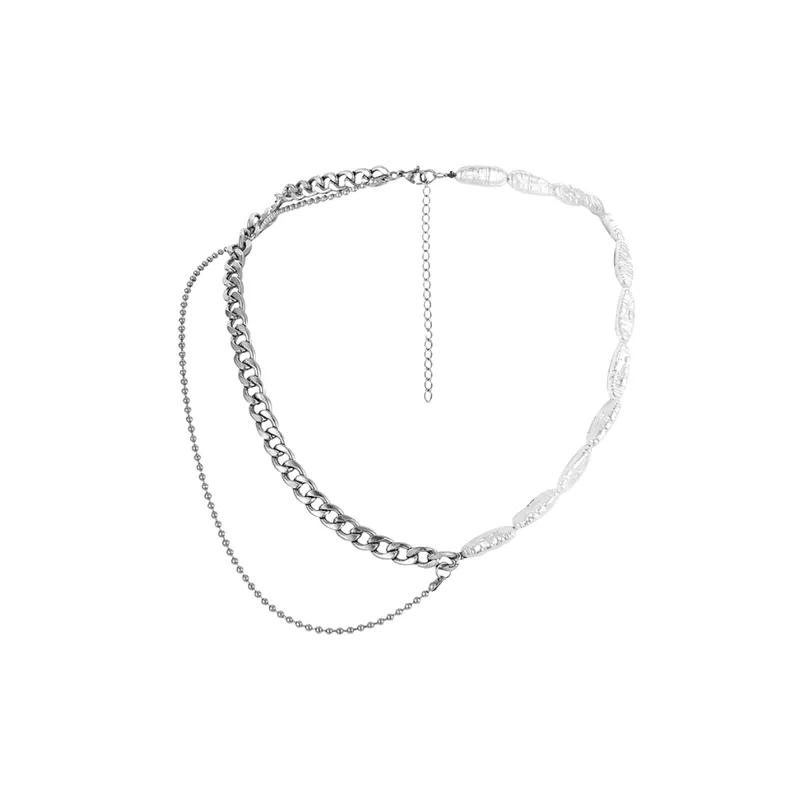 Double Layer Titanium Steel Necklace-0