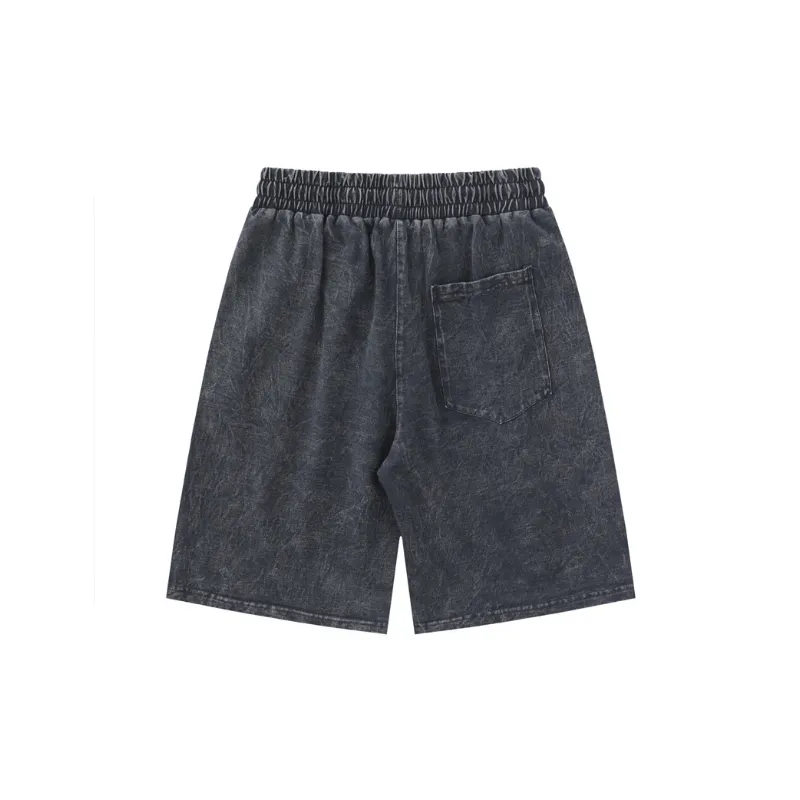 Loose Washed Distressed Shorts-3