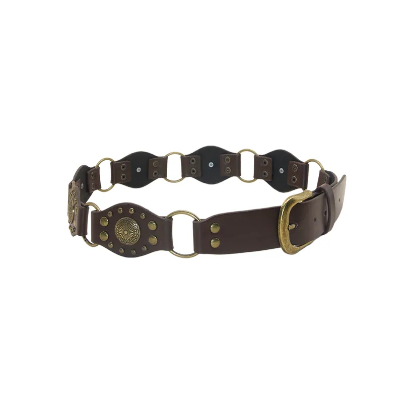Retro Studded Leather Belt-3