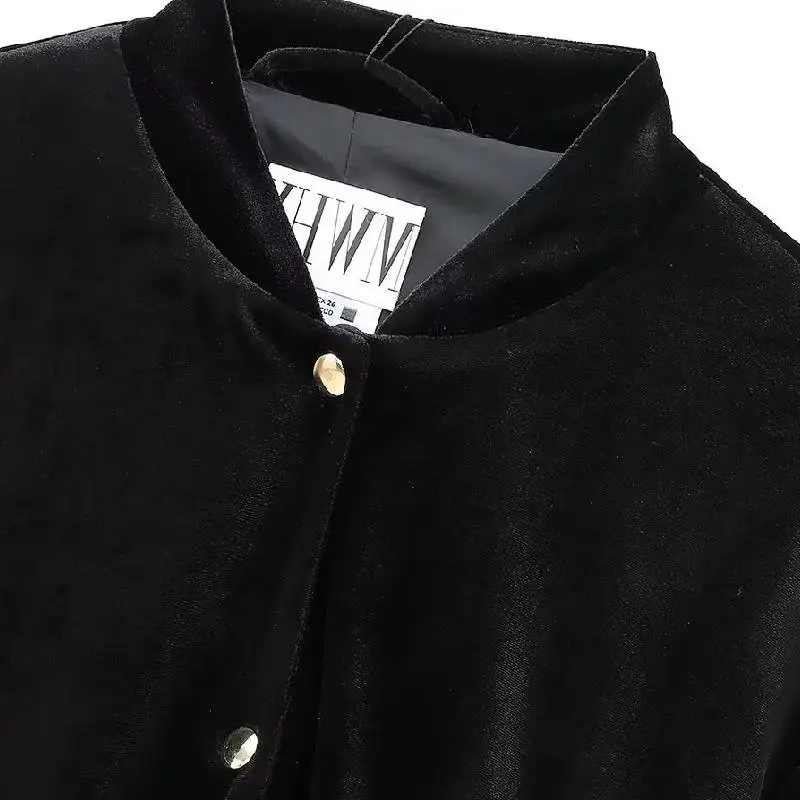 Casual Fashionable Polyester Velvet Jacket Women-2
