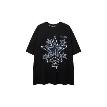 Fashion Simple Cotton Blended Fabric T Shirt Unisex