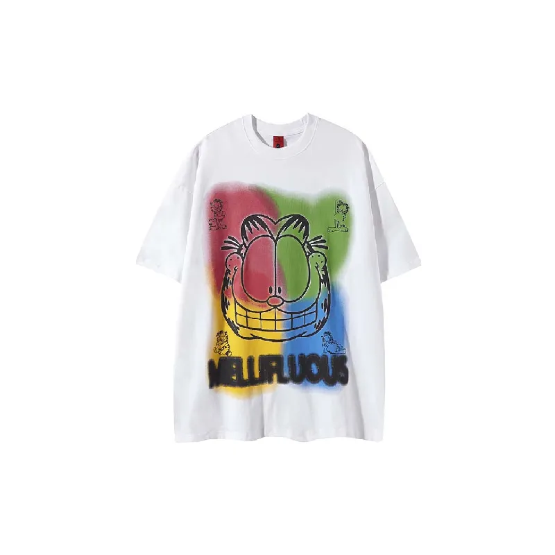 Fashionable Loose Cotton Blended Fabric T Shirt-2