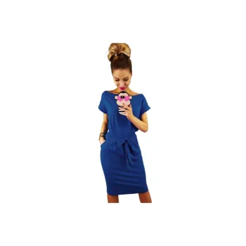 Fashionable Plain Polyester Dress Women