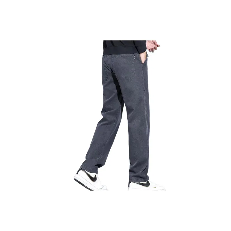 Basics Loose Denim Casual Pants-5