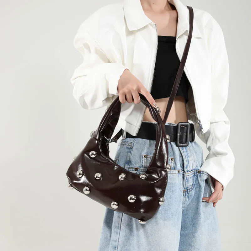 Fashion Studded Shoulder Bag-5
