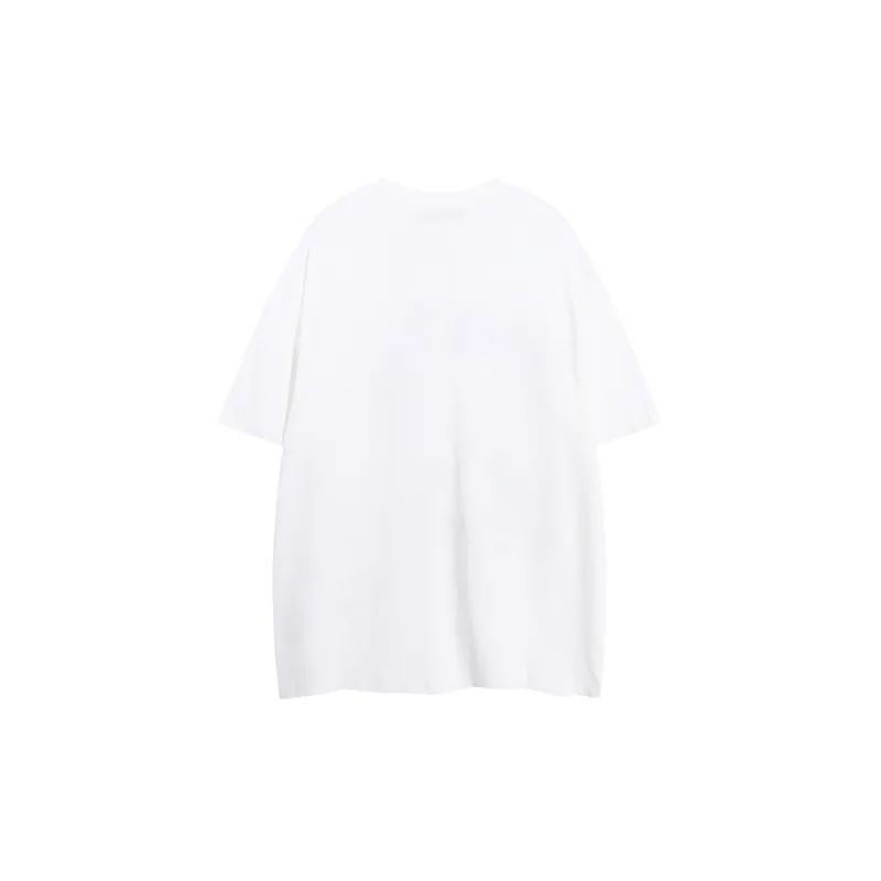 Loose Embroidery 100% Cotton T Shirt-3