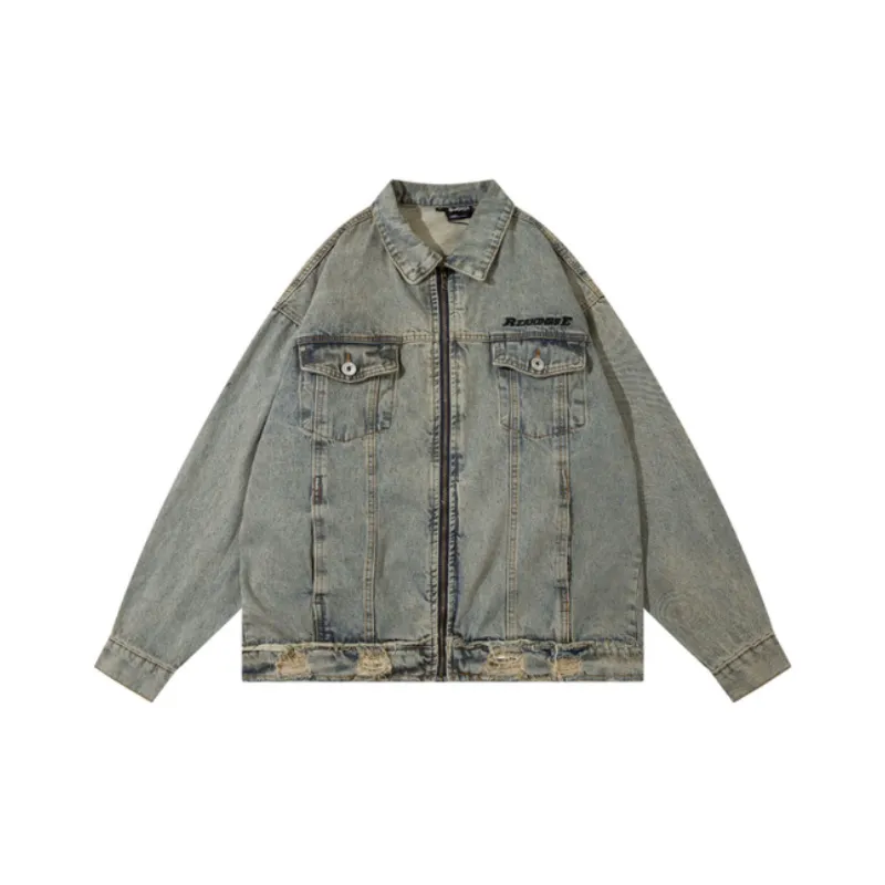 Original Design Denim Simple Loose Jacket-4