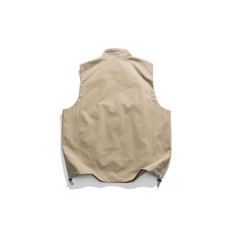 Zippered Stand Collar Utility Vest-1