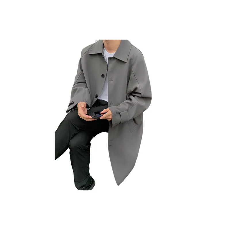 Fashionable Loose Blended Synthetic Fabrics Trench Coat-10