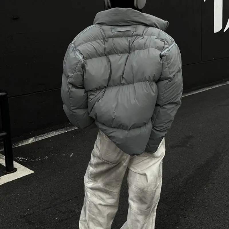 Retro Loose Blended Synthetic Fabrics Quilted Jacket-5