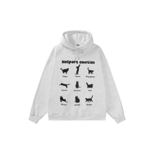 HELIPORT Apron Graffiti Plane Full Print Hooded Sweater Trendy Brand Loose All-Match Top Couple's Hoodie