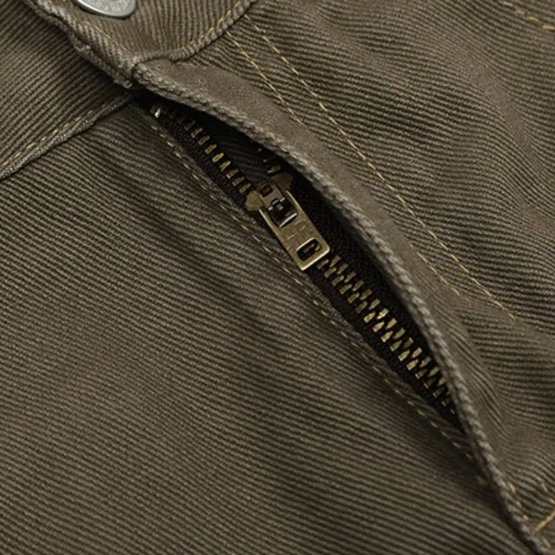 Retro Straight Leg Denim Cargo Pants-3