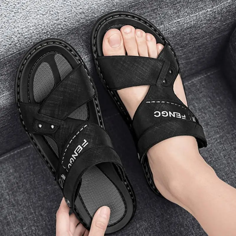 Simple Plain Beach Sandals-1