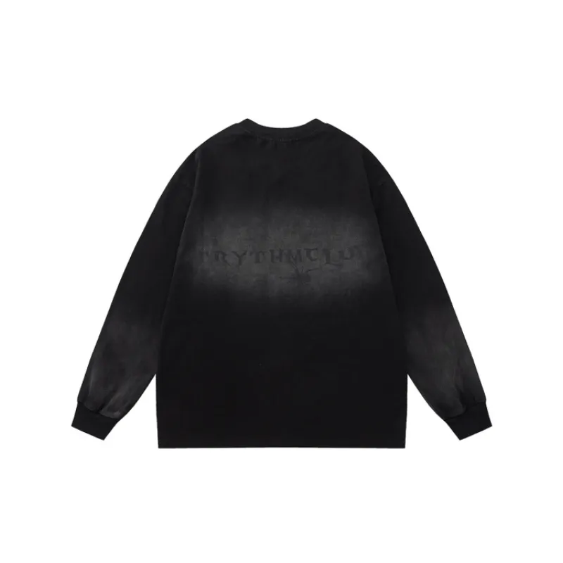 Long Sleeve T shirt Old Dark Spider Crewneck-1