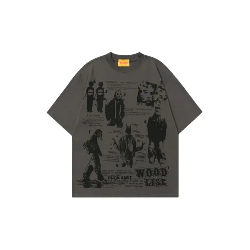 Retro Nostalgic Style Letter Design Loose Short sleeved T shirt