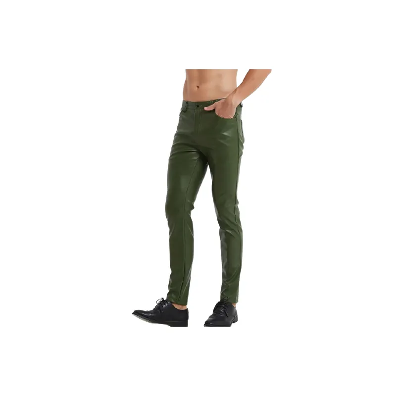Fashionable Funky PU Leather Pants-0