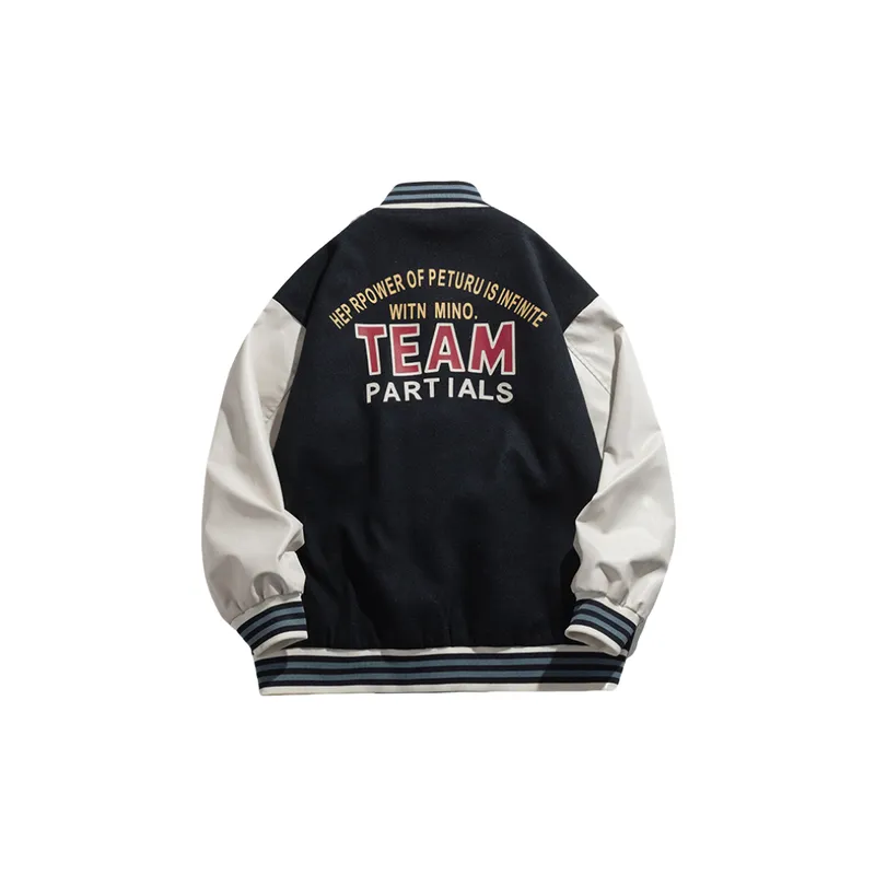 New Loose Casual Stitching Baseball Suit-1