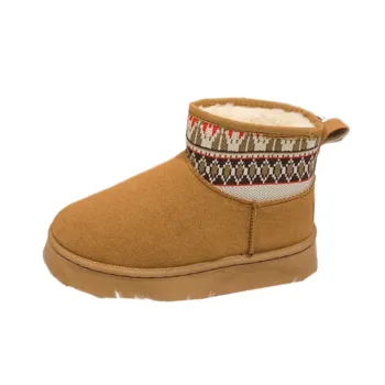 Simple Patchwork Snow Boots
