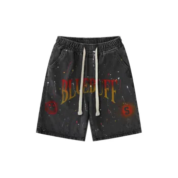Trendy Ink Splashed Denim Shorts