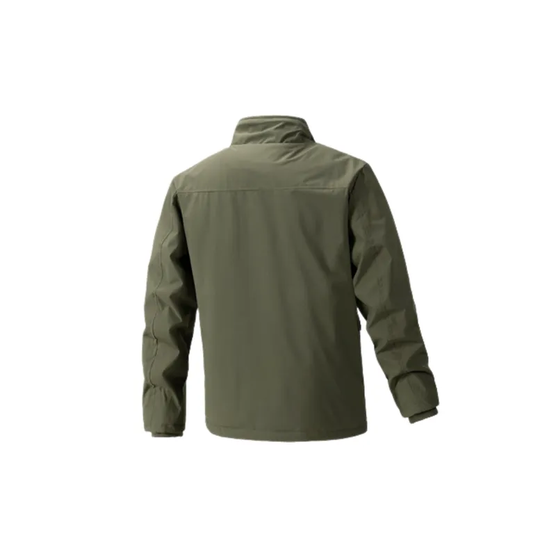 Retro Simple Loose Blended Synthetic Fabrics Jacket-5
