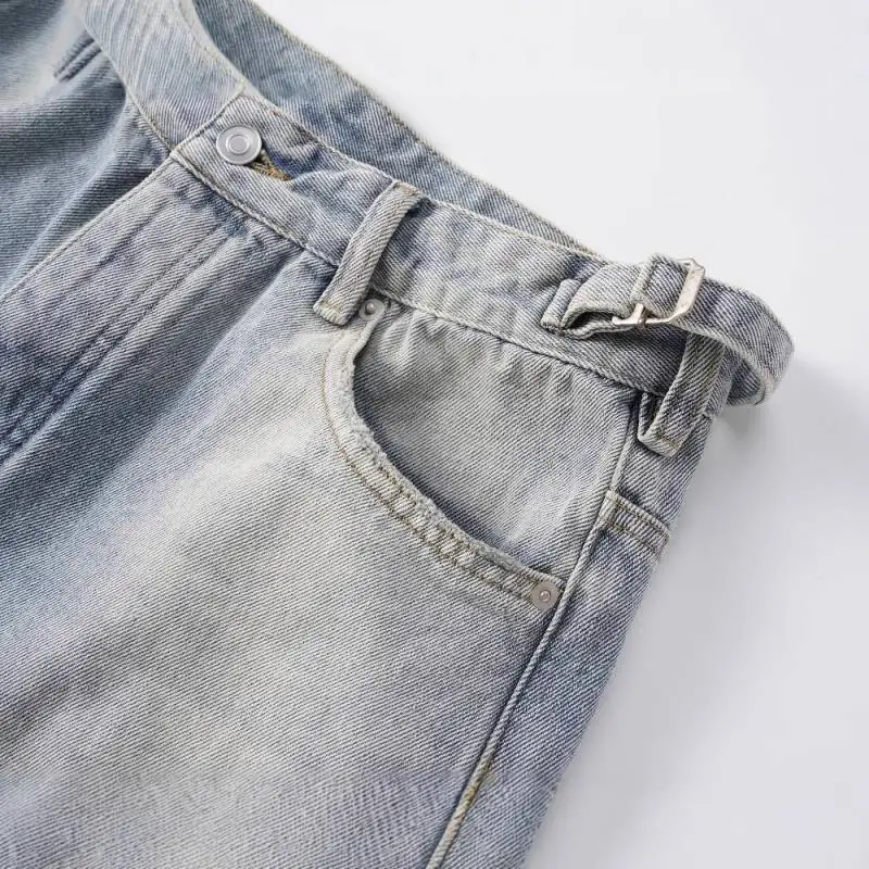 Casual Straight Leg Denim Shorts-2