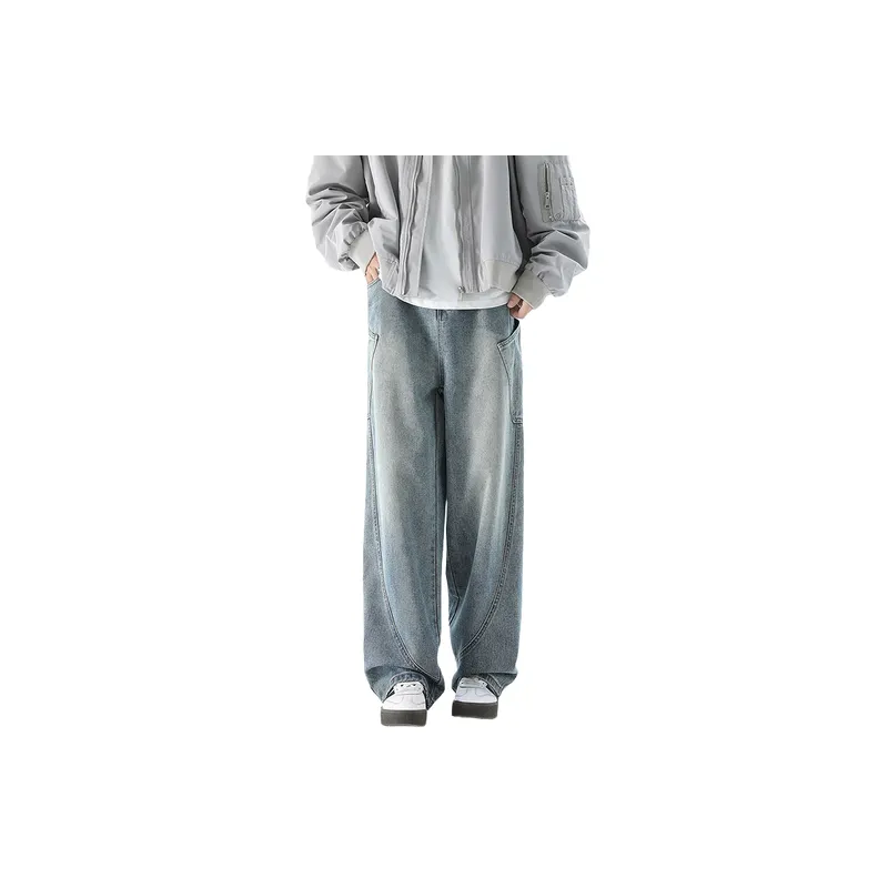 Fashionable Loose Straight Leg Jeans-5