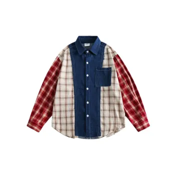 Retro Plaid Casual Versatile Patchwork Jacket