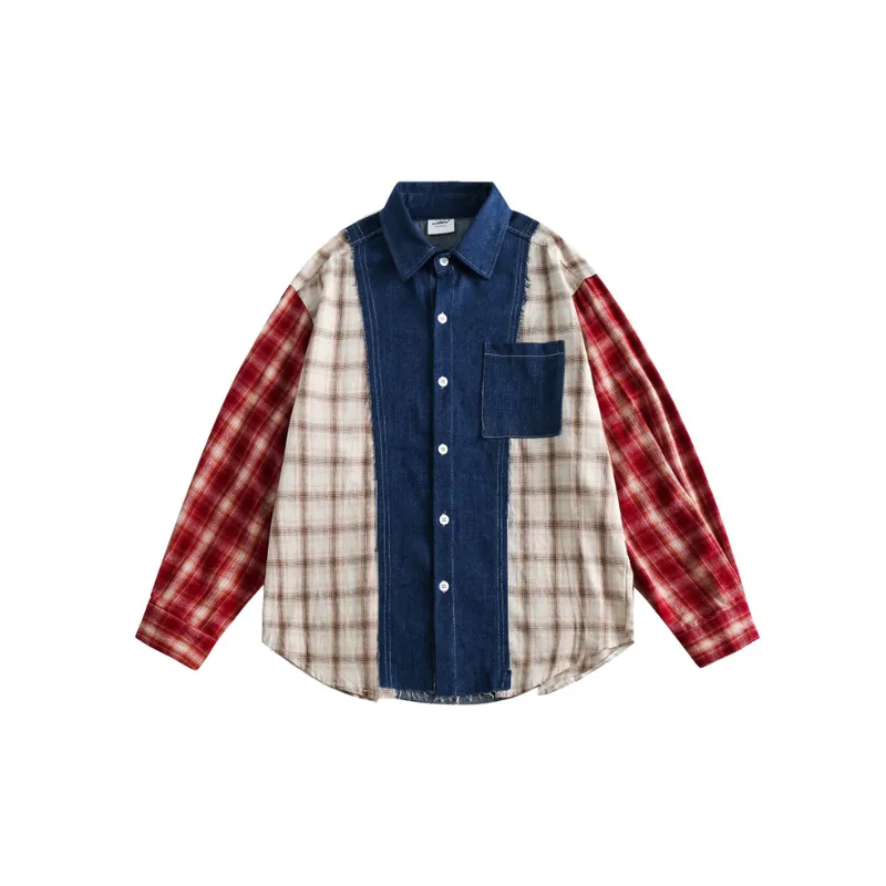 Retro Plaid Casual Versatile Patchwork Jacket-0
