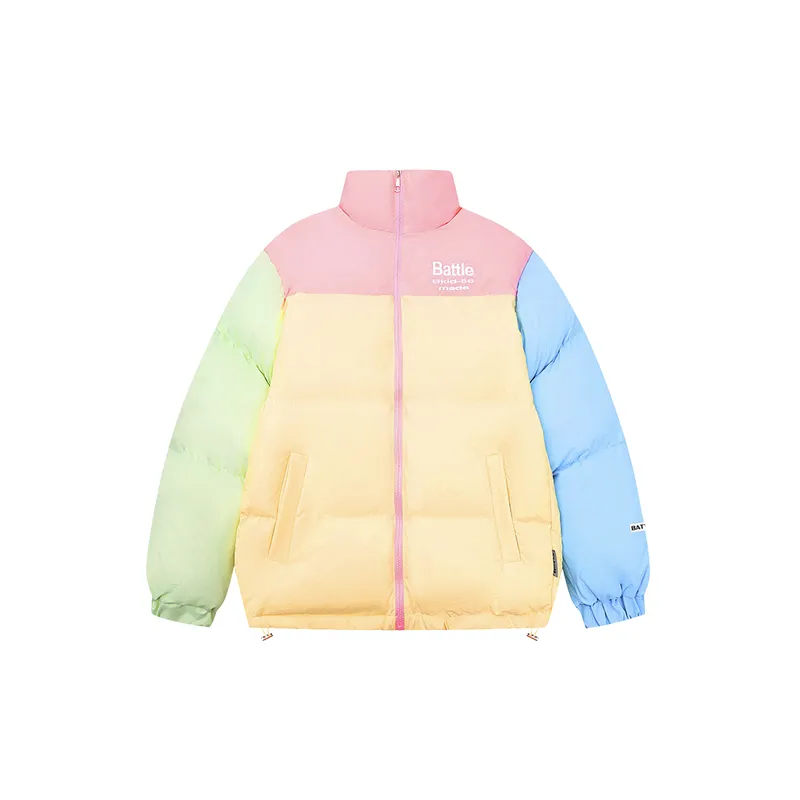 Basics Plain Blended Synthetic Fabrics Quilted Jacket-6