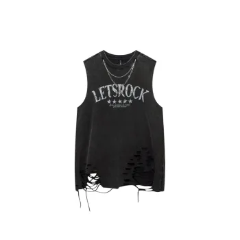 Retro Washed Necklace Vest