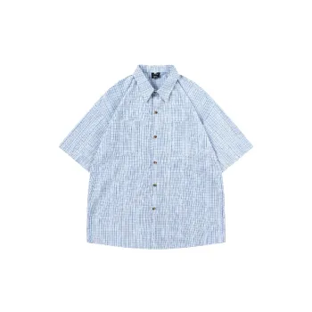 Retro Plaid Cotton Polyester Blend Shirt Unisex