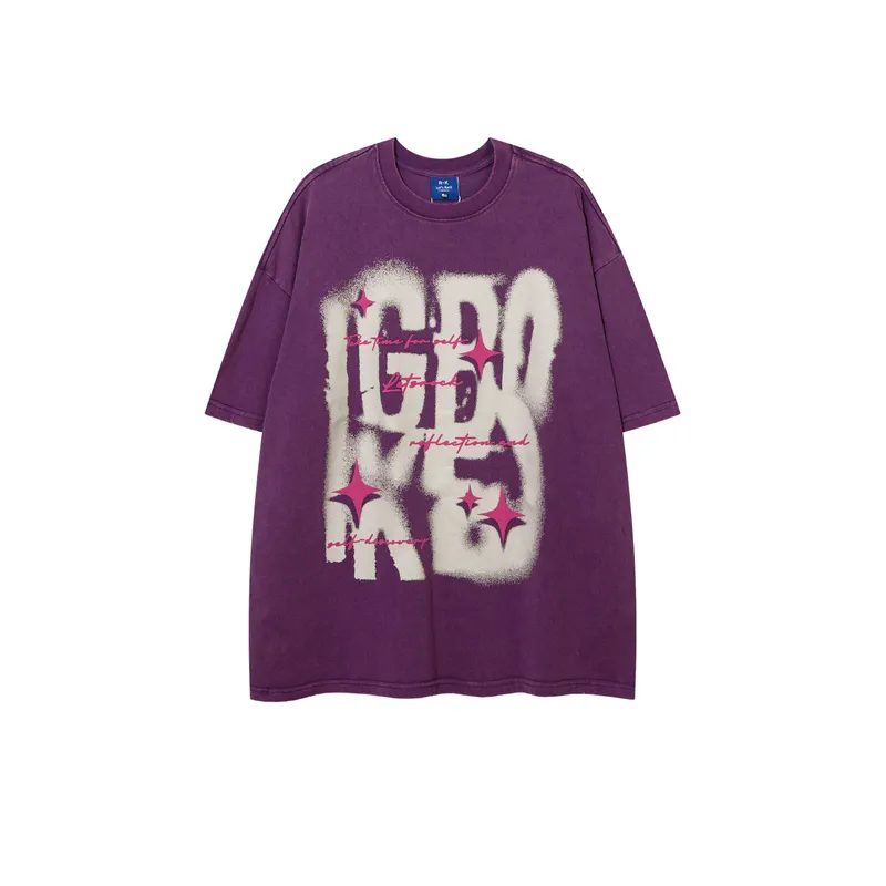 Retro Letter Trend T Shirt-4